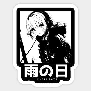 Lofi Beats | Lofi And Chill | Japanese Anime Manga Girl Aesthetic 3 Sticker